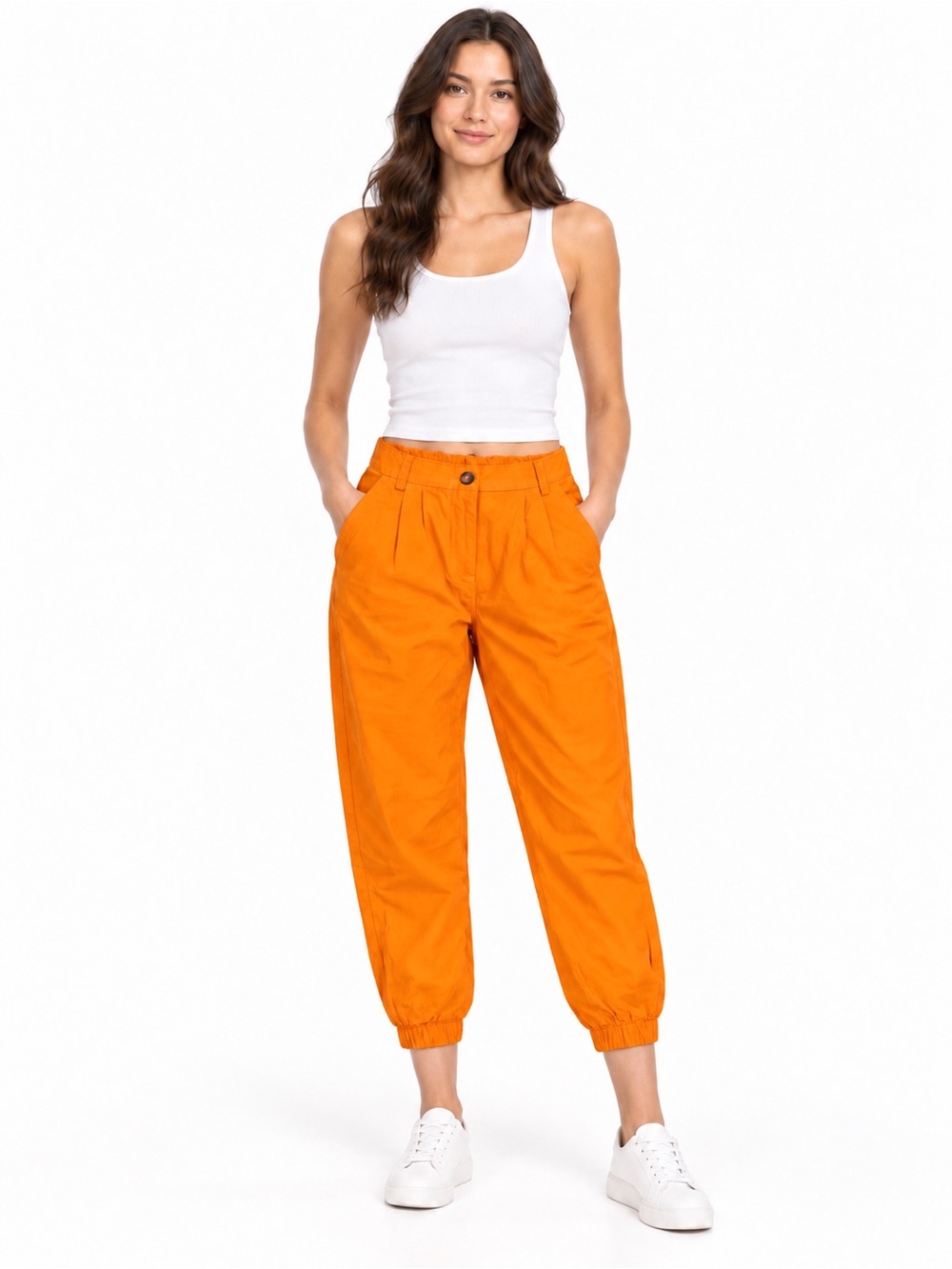 HALARA Bright Orange High-Rise Capris